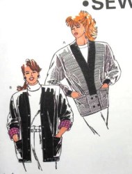 1907  KWIK SEW STRETCH KNIT CARDIGAN POCKET JACKET 1989 PATTERN XS-XL UNCUT